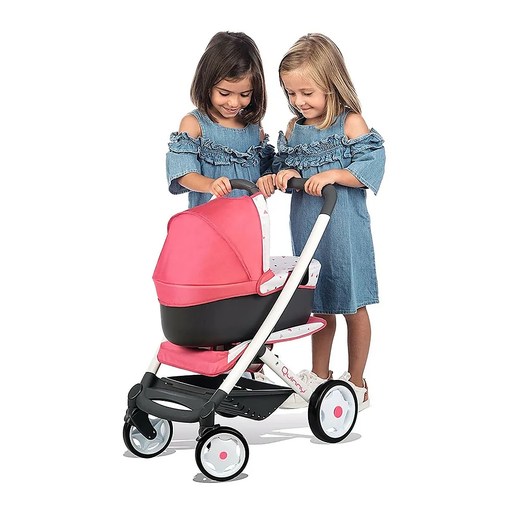 Carucior pentru papusi Smoby Quinny Combi 3 in 1 roz [5]