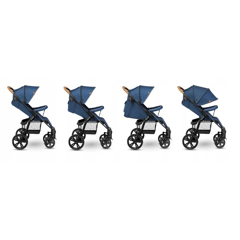 Carucior sport Annet Plus, De la nastere, Cu accesorii si capotina XXL reglabila, 0 - 22 Kg, Albastru Denim [10]