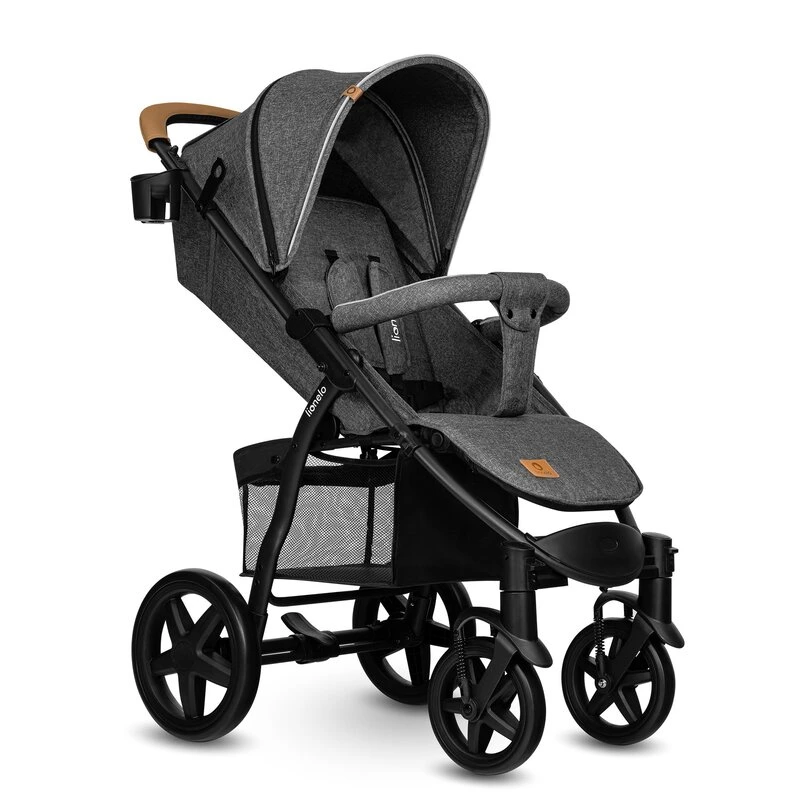 Lionelo - Carucior sport Annet Plus, De la nastere, Cu accesorii si capotina XXL reglabila, 0 - 22 Kg, Conform cu standardele europene de securitate EN1888-1 si EN1888-2, Gri Caramel [8]