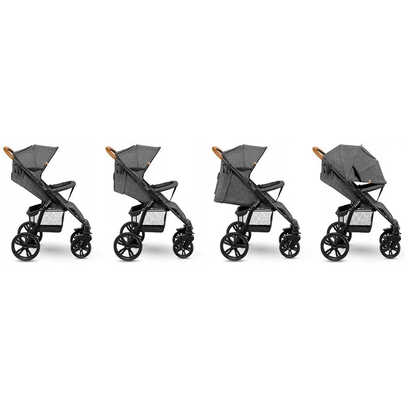 Lionelo - Carucior sport Annet Plus, De la nastere, Cu accesorii si capotina XXL reglabila, 0 - 22 Kg, Conform cu standardele europene de securitate EN1888-1 si EN1888-2, Gri Caramel [3]