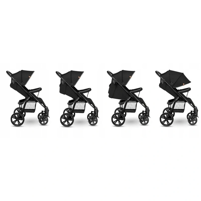 Carucior sport Annet Plus, De la nastere, Cu accesorii si capotina XXL reglabila, 0 - 22 Kg, Negru [4]