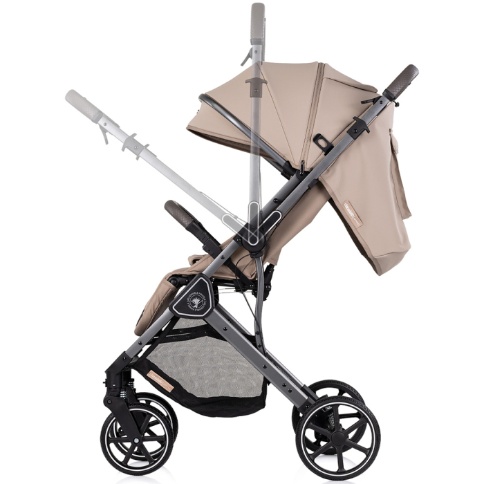 Carucior sport Chipolino Omnia cu maner reversibil si husa picioare, Latte [5]