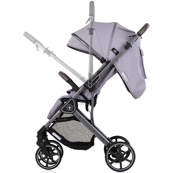 Carucior sport Chipolino Omnia cu maner reversibil si husa picioare, Platinum [5]