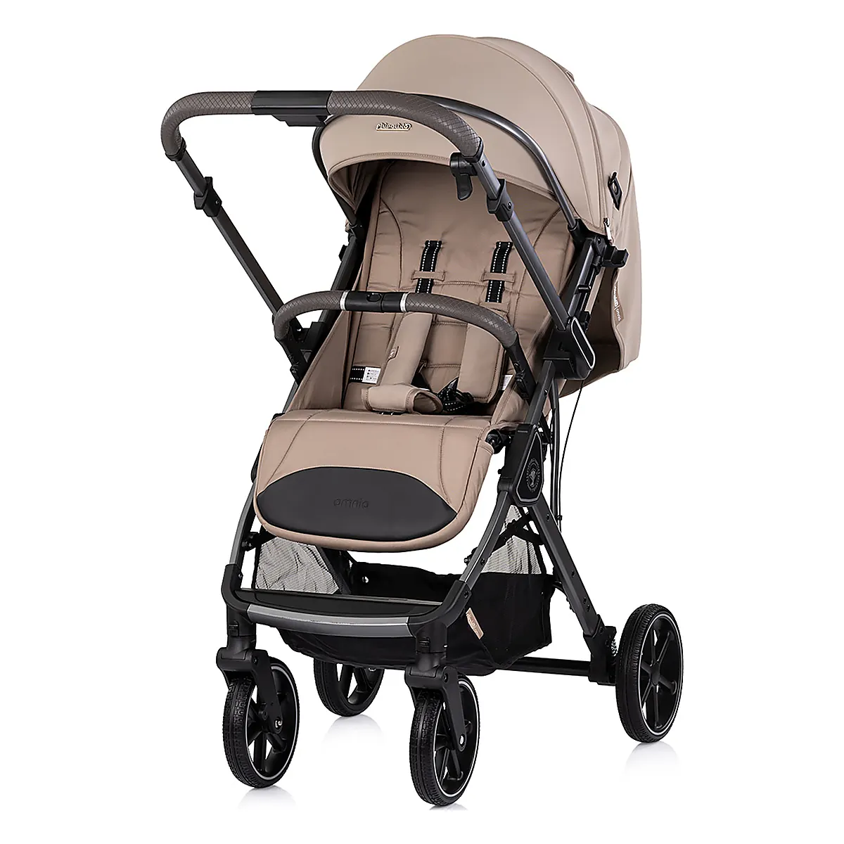 Carucior sport Chipolino Omnia cu maner reversibil si husa picioare, Latte [2]