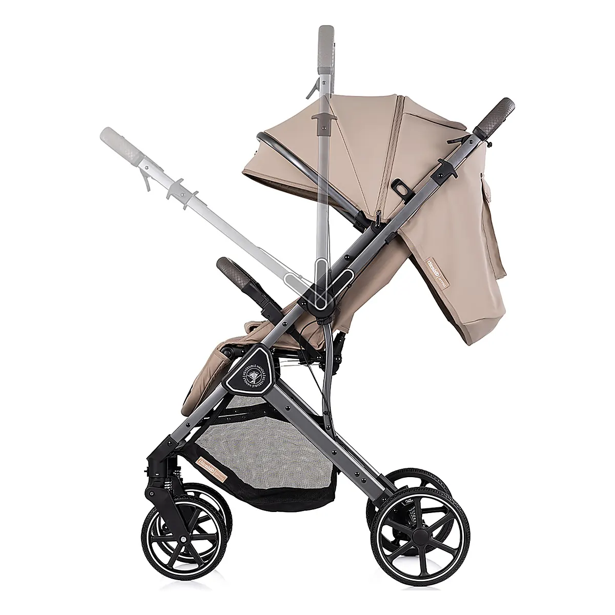 Carucior sport Chipolino Omnia cu maner reversibil si husa picioare, Latte [5]