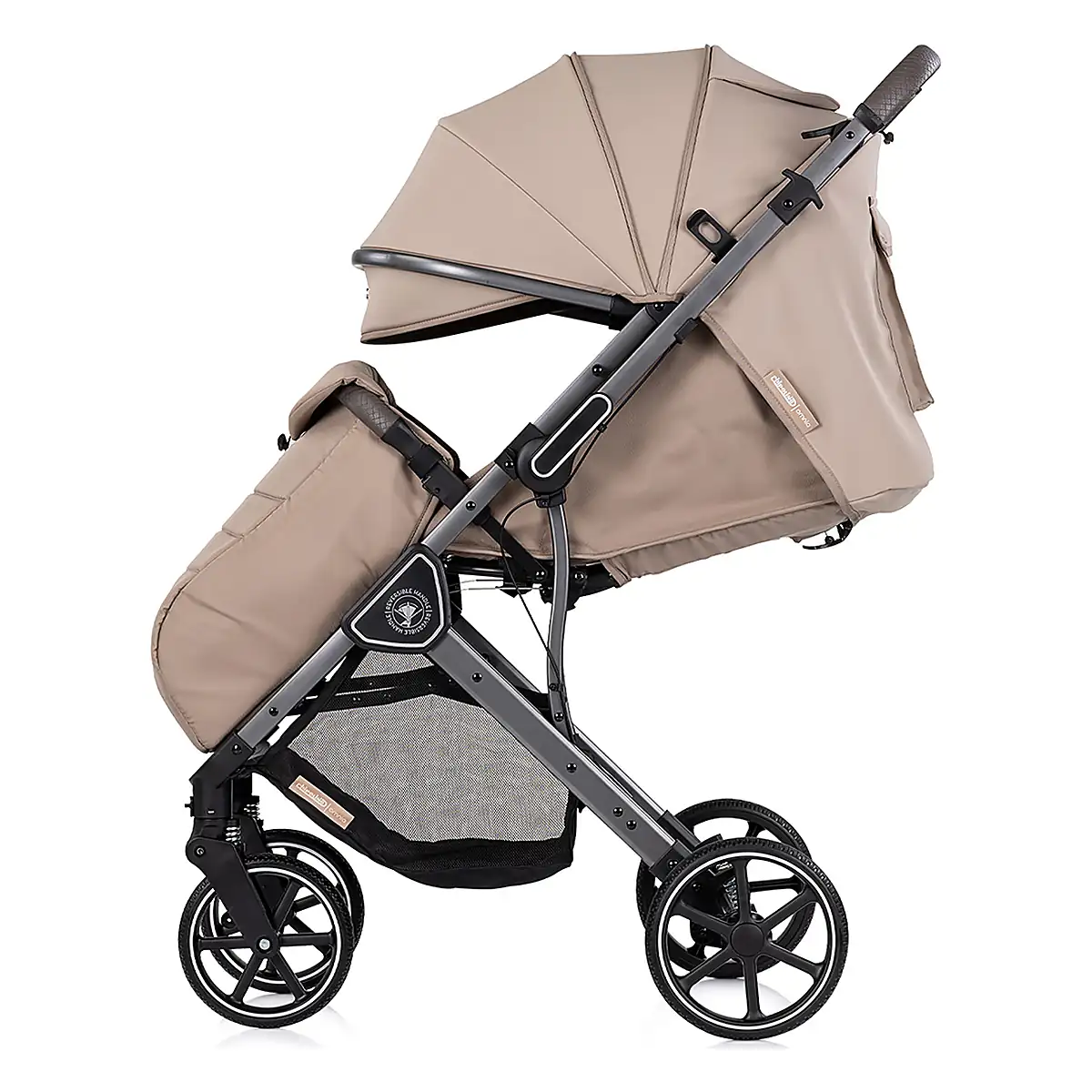 Carucior sport Chipolino Omnia cu maner reversibil si husa picioare, Latte [7]