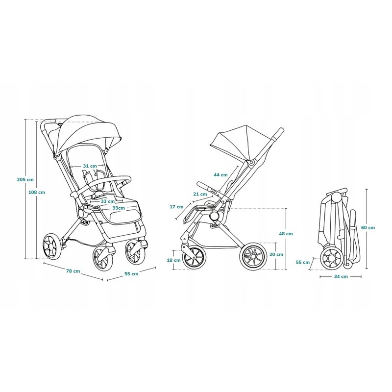Carucior sport Cloe, 6 luni+, Cu accesorii, Cadru din aluminiu, 0-22 kg, Usor, Pliabil cu o singura mana, Ideal pentru toate tipurile de suprafete, Bej [11]