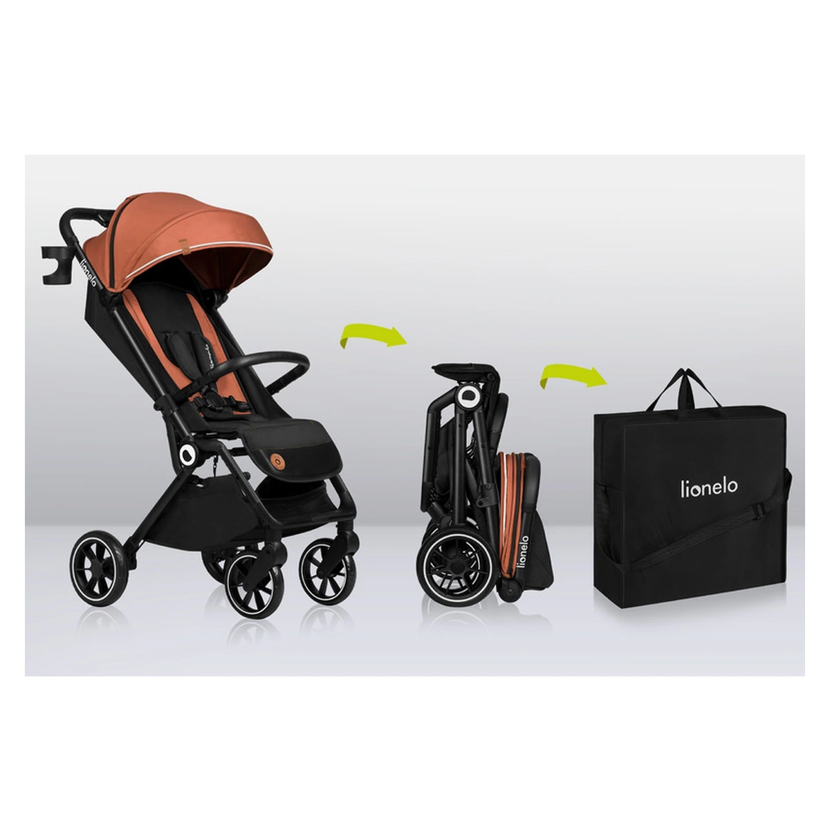 Carucior sport Cloe, 6luni+, Cu accesorii, Cadru din aluminiu, 0-22 kg, Usor, Pliabil cu o singura mana, Ideal pentru toate tipurile de suprafete, Maro [4]