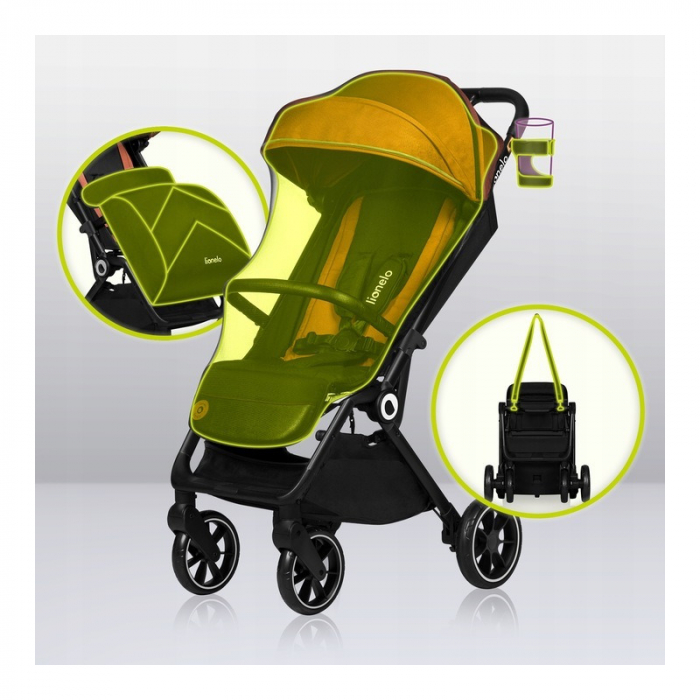 Carucior sport Cloe, 6luni+, Cu accesorii, Cadru din aluminiu, 0-22 kg, Usor, Pliabil cu o singura mana, Ideal pentru toate tipurile de suprafete, Maro [10]