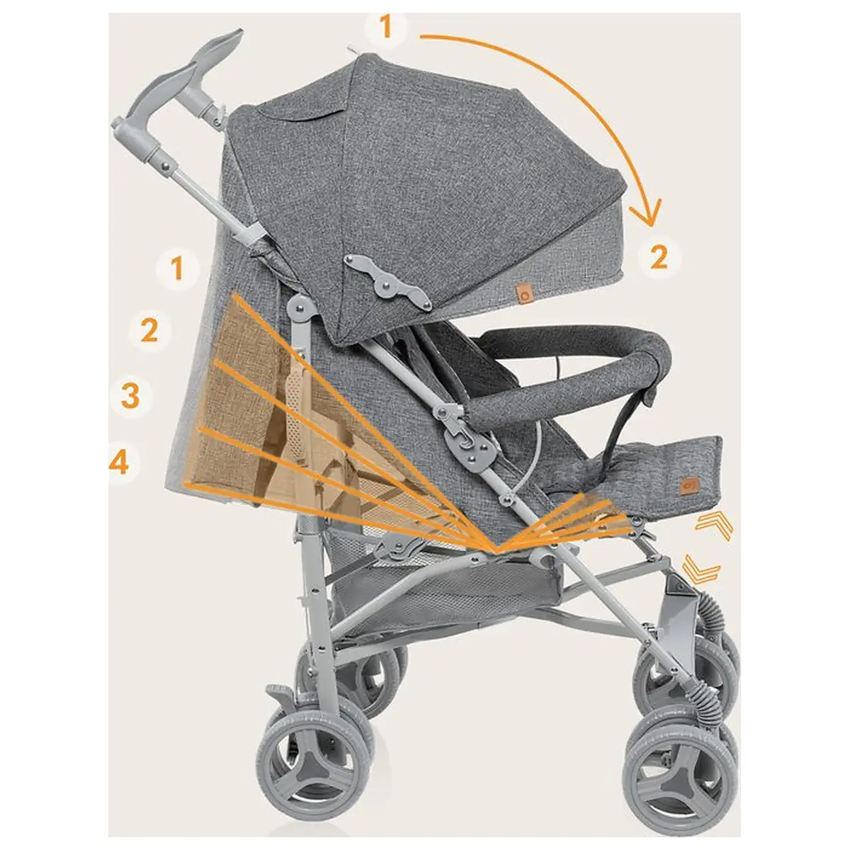 Carucior sport compact, Lionelo, Irma, Pliere tip umbrela, 6- 36 luni, Pana la 15 kg, Gri [9]