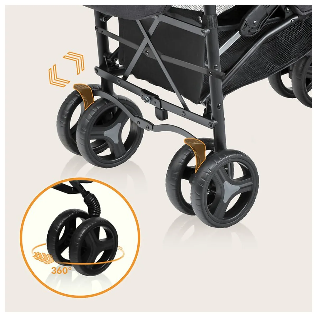 Carucior sport compact, Lionelo, Irma, Pliere tip umbrela, 6- 36 luni, Pana la 15 kg, Gri/Negru [10]