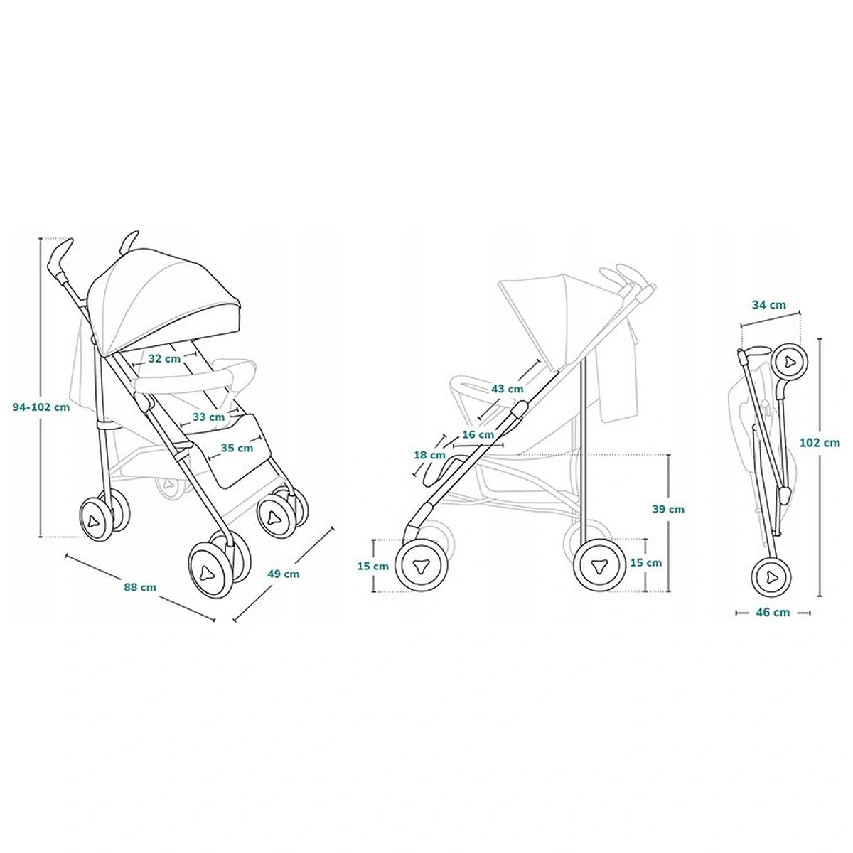 Carucior sport compact, Lionelo, Irma, Pliere tip umbrela, 6- 36 luni, Pana la 15 kg, Gri/Negru [20]