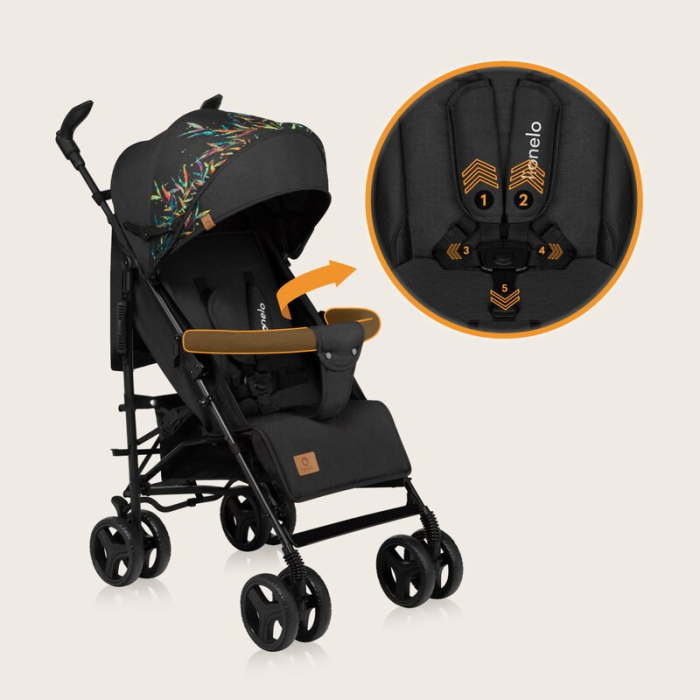 Carucior sport compact, Lionelo, Irma, Pliere tip umbrela, 6- 36 luni, Pana la 15 kg, Negru [17]