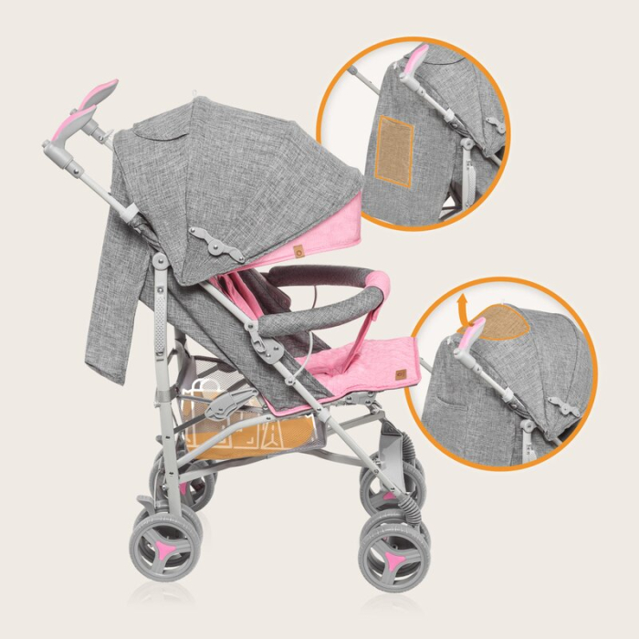 Carucior sport compact, Lionelo, Irma, Spatar ajustabil in 4 pozitii, Suport picioare reglabil, Manere rotative, Pliere [14]