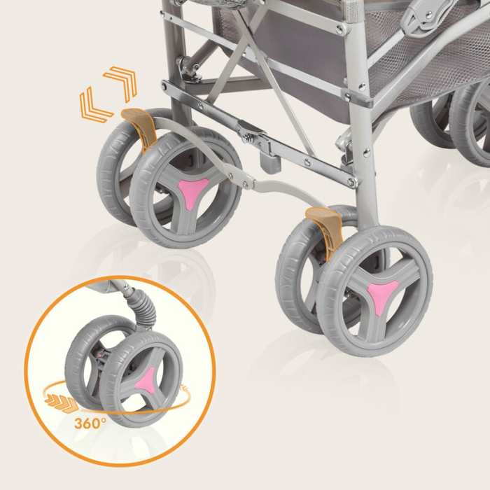 Carucior sport compact, Lionelo, Irma, Spatar ajustabil in 4 pozitii, Suport picioare reglabil, Manere rotative, Pliere [13]