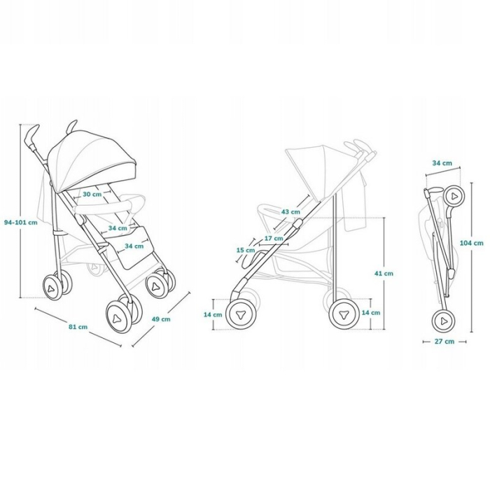 Carucior sport compact, Lionelo, Irma, Spatar ajustabil in 4 pozitii, Suport picioare reglabil, Manere rotative, Pliere [3]