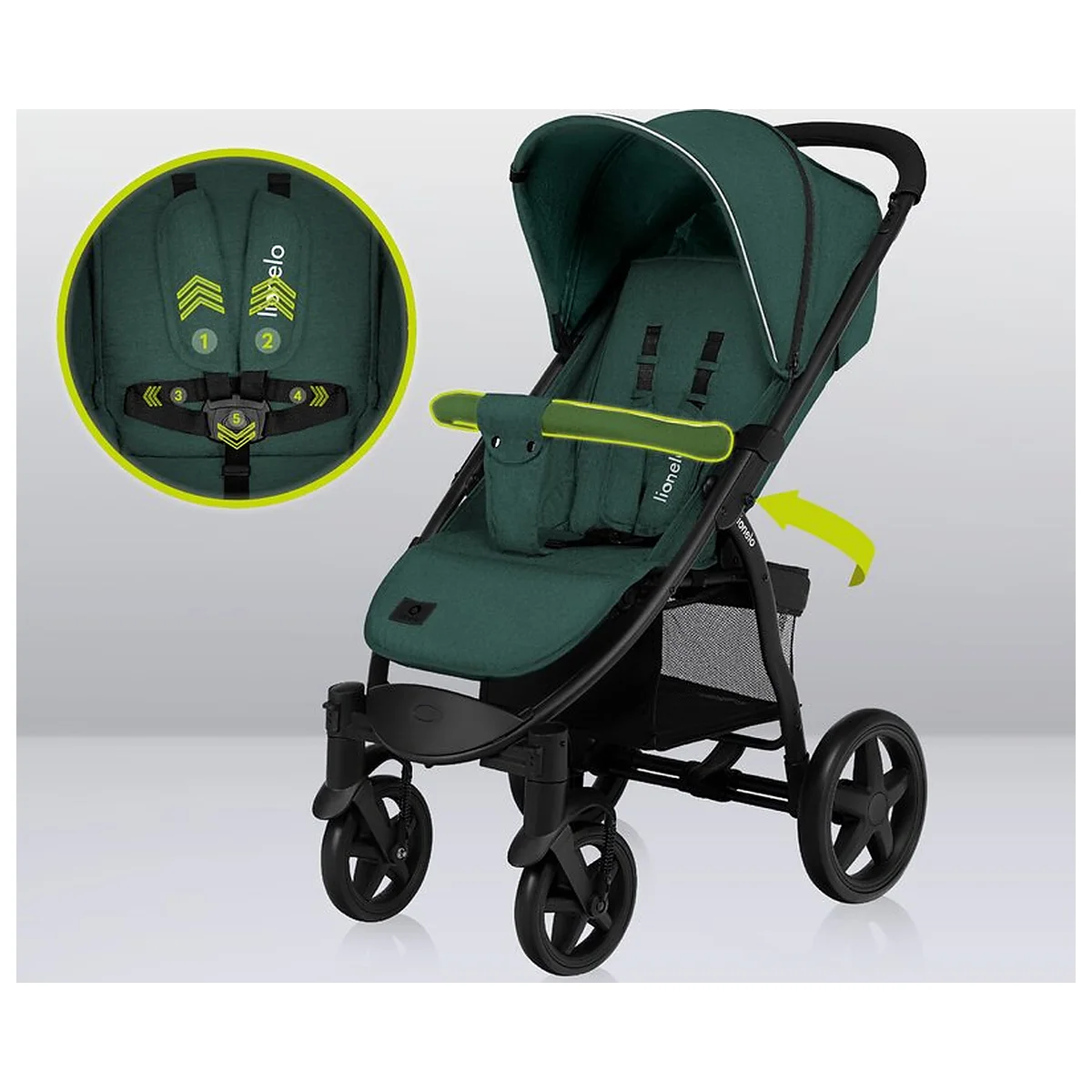 Carucior sport, Lionelo, Annet Plus, De la nastere, Cu accesorii si capotina XXL reglabila, 0 - 22 Kg, Conform cu [24]