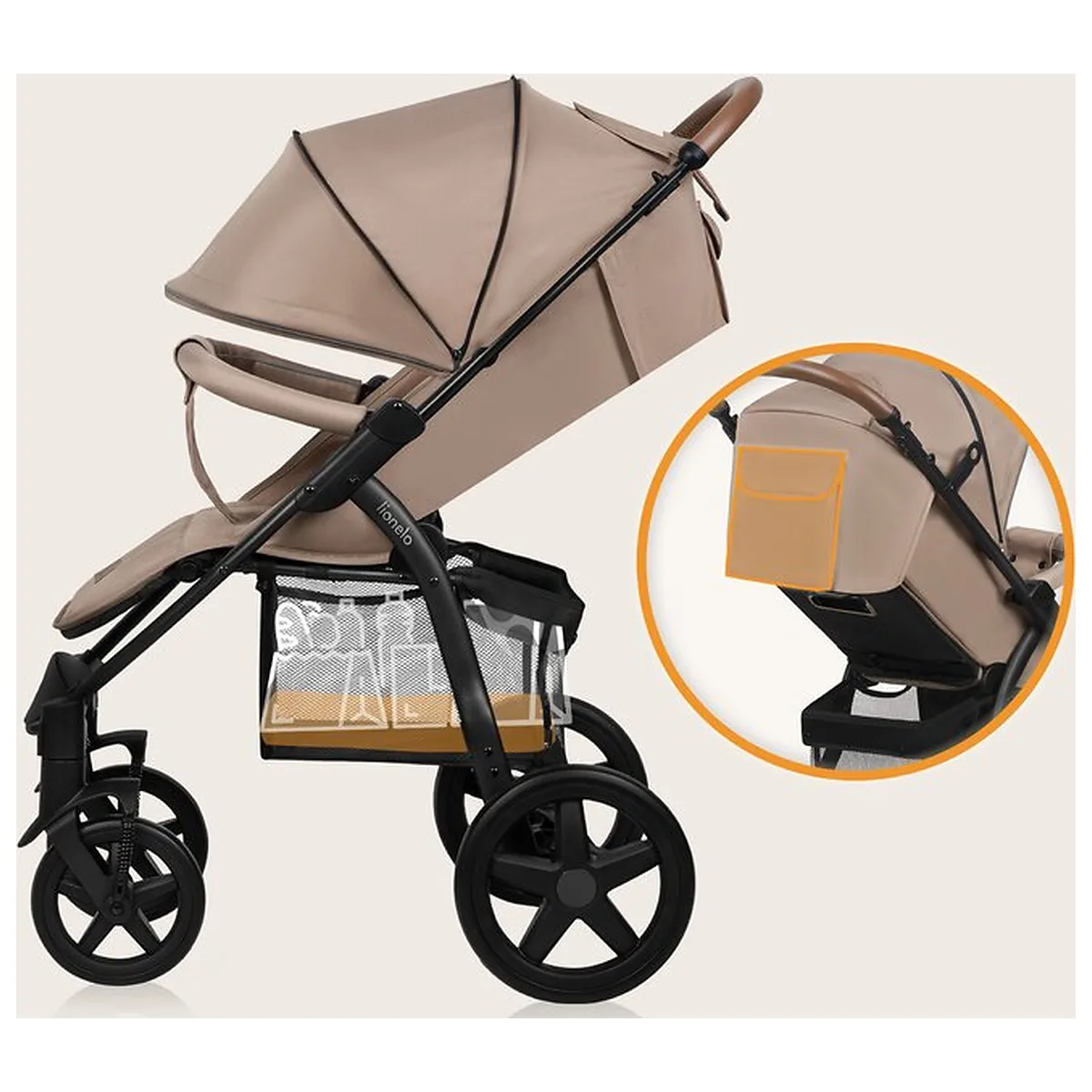 Carucior sport, Lionelo, Annet Plus, De la nastere, Cu accesorii si capotina XXL reglabila, 0 - 22 Kg, Conform cu [27]