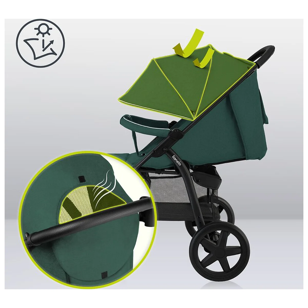 Carucior sport, Lionelo, Annet Plus, De la nastere, Cu accesorii si capotina XXL reglabila, 0 - 22 Kg, Conform cu [23]