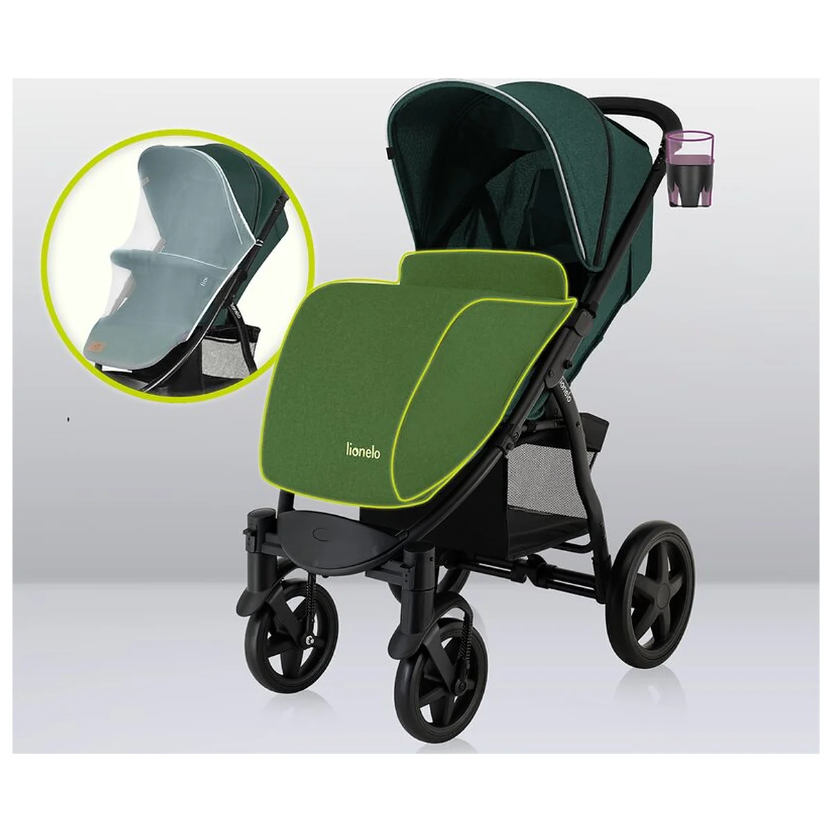 Carucior sport, Lionelo, Annet Plus, De la nastere, Cu accesorii si capotina XXL reglabila, 0 - 22 Kg, Conform cu [26]