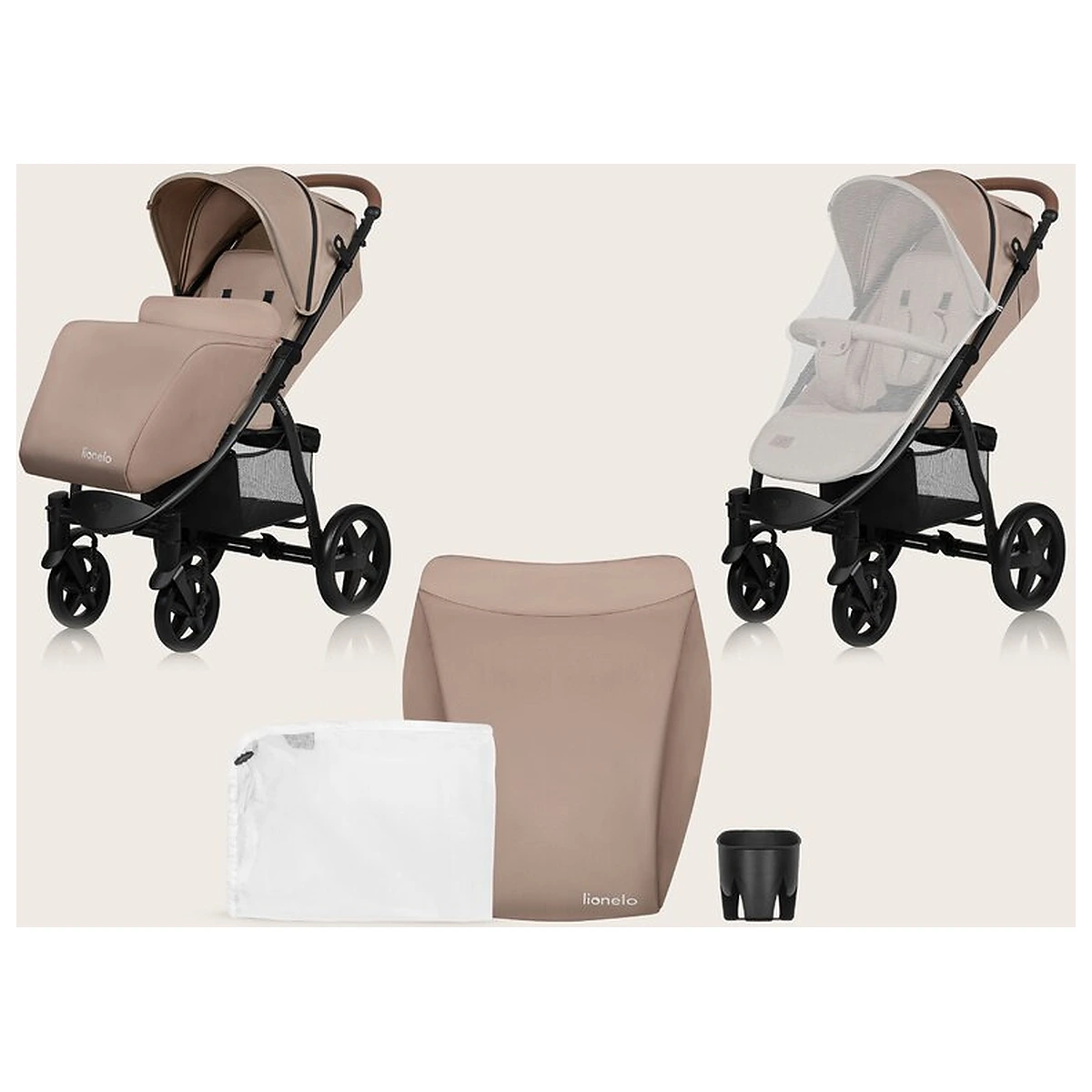 Carucior sport, Lionelo, Annet Plus, De la nastere, Cu accesorii si capotina XXL reglabila, 0 - 22 Kg, Conform cu [33]