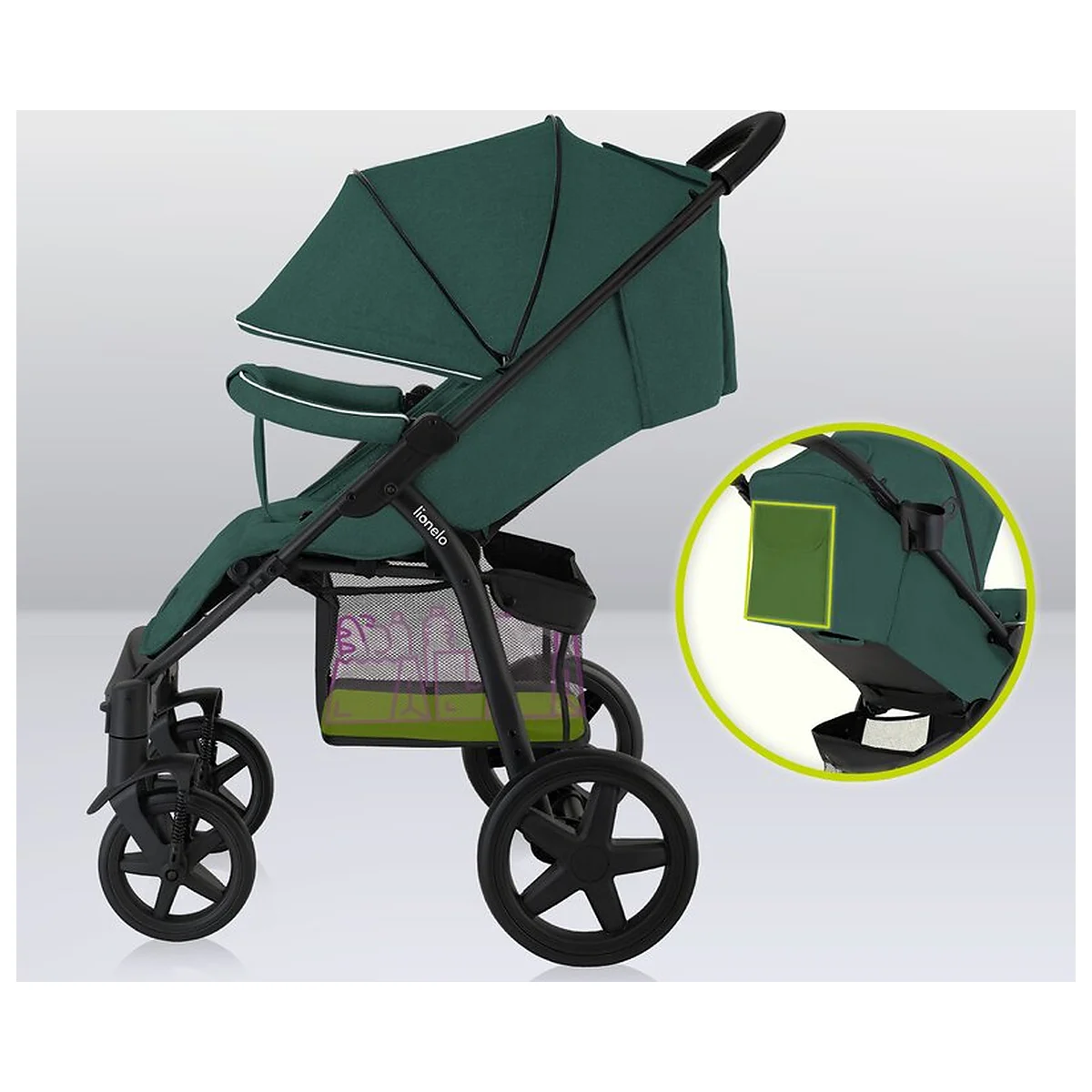 Carucior sport, Lionelo, Annet Plus, De la nastere, Cu accesorii si capotina XXL reglabila, 0 - 22 Kg, Conform cu [21]