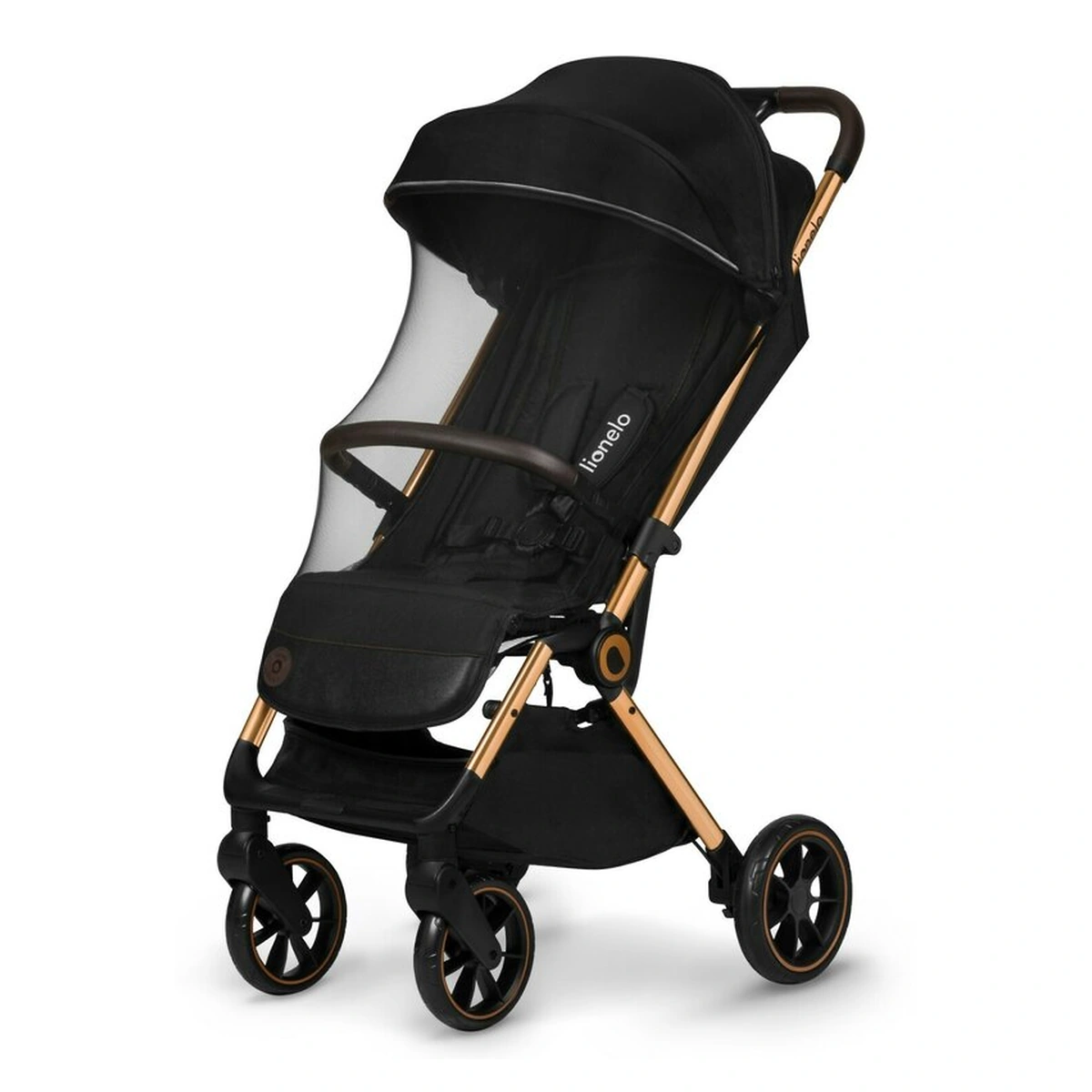 Carucior sport, Lionelo, Cloe, Cu accesorii, Pliere compacta pentru avion, cu o singura mana, 6 luni+, Black Onyx [4]