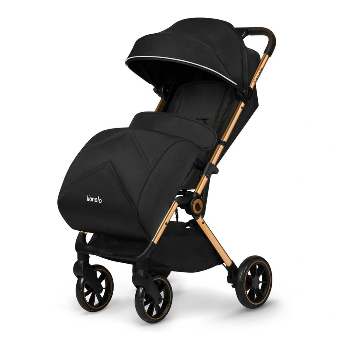 Carucior sport, Lionelo, Cloe, Cu accesorii, Pliere compacta pentru avion, cu o singura mana, 6 luni+, Black Onyx [3]