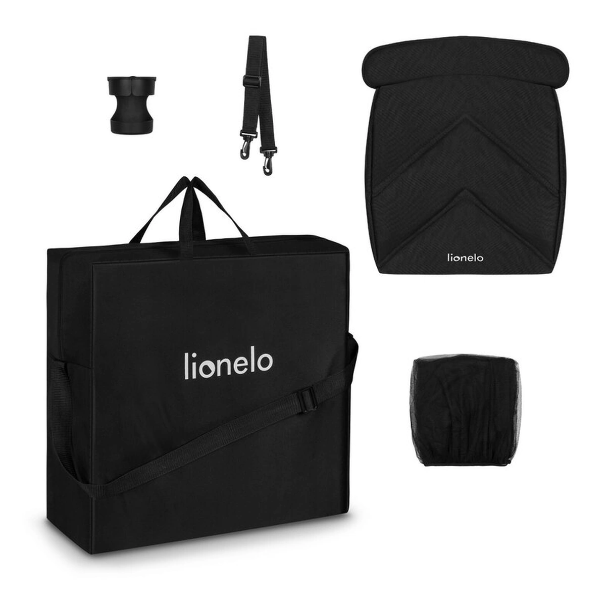 Carucior sport, Lionelo, Cloe, Cu accesorii, Pliere compacta pentru avion, cu o singura mana, 6 luni+, Black Onyx [10]