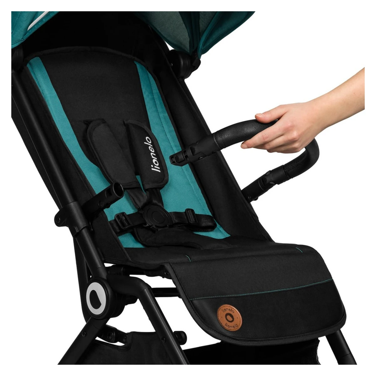 Carucior sport, Lionelo, Cloe, Cu accesorii, Pliere compacta pentru avion, cu o singura mana, 6 luni+, Verde Smarald [16]