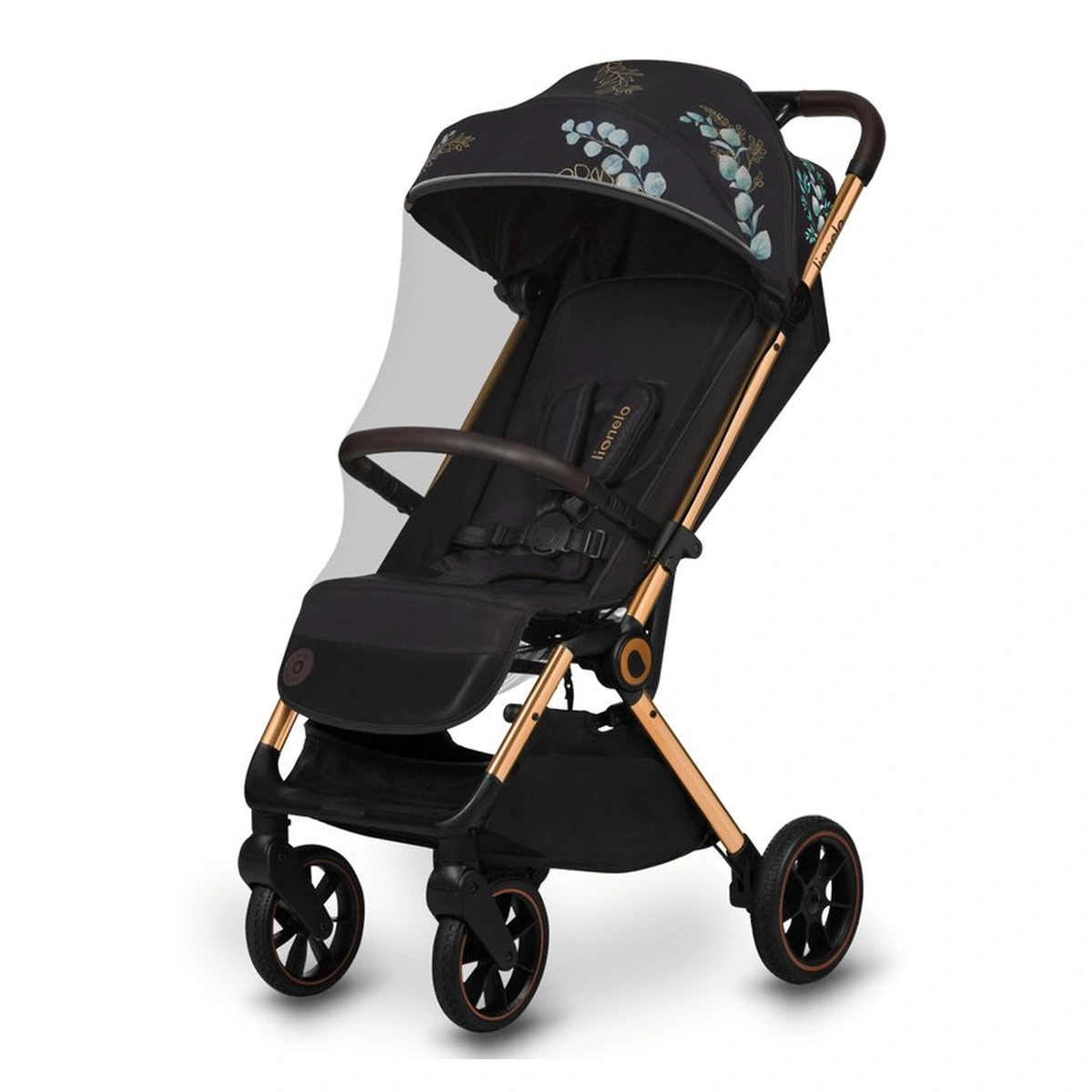 Carucior sport, Lionelo, Cloe, Golden Moments, Editie limitata, Cu accesorii, Pliere compacta pentru avion, 6 luni+, Negru [8]