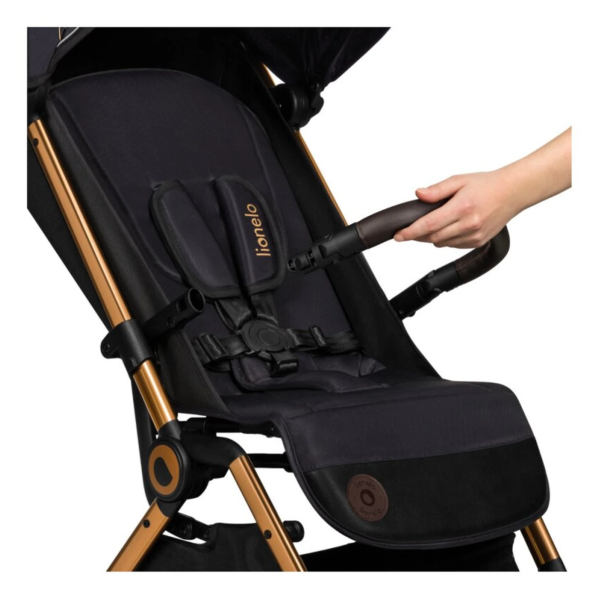Carucior sport, Lionelo, Cloe, Golden Moments, Editie limitata, Cu accesorii, Pliere compacta pentru avion, 6 luni+, Negru [17]