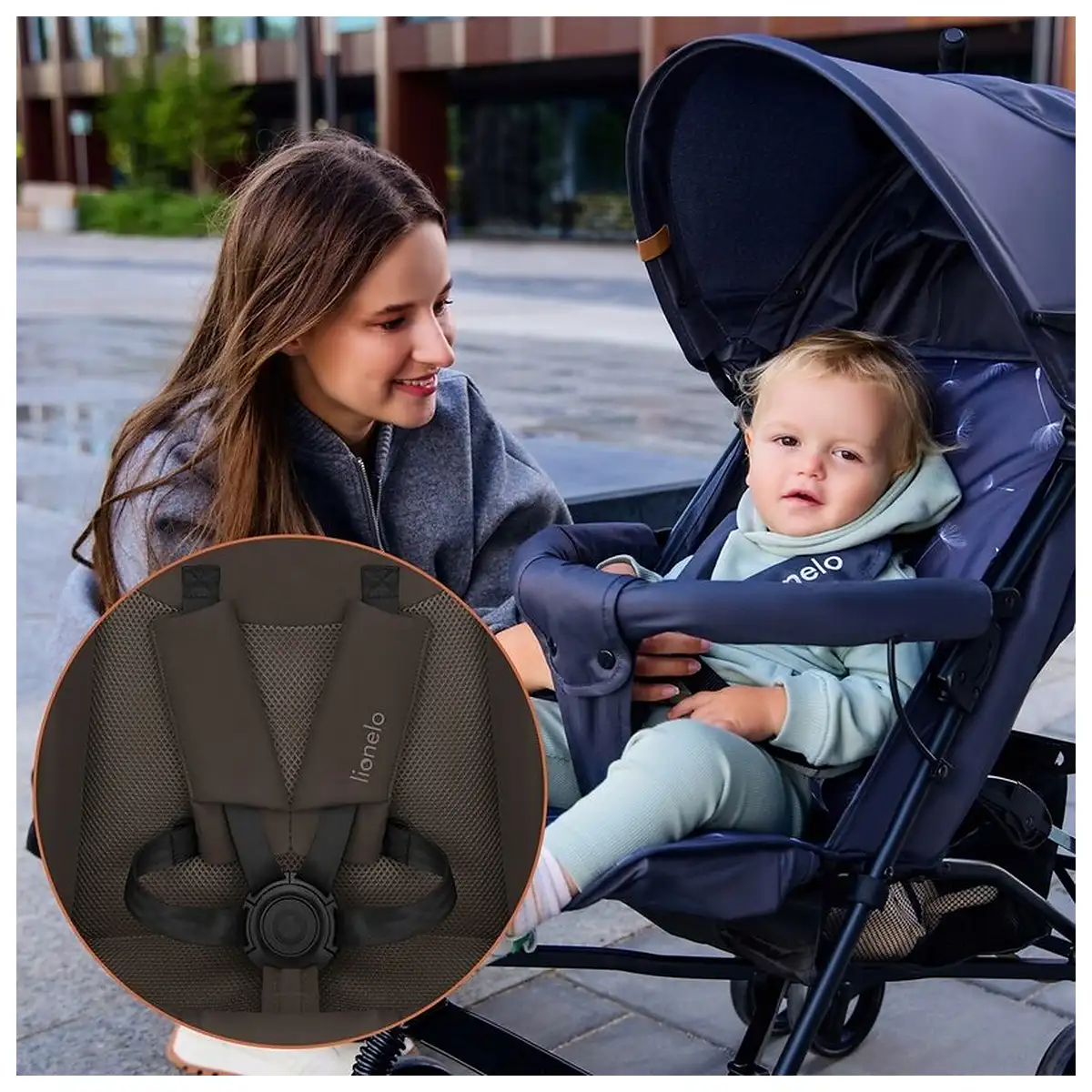 Carucior sport, Lionelo, Elia, Cu plasa de tantari, Suport de picioare reglabil, Spatar ajustabil in 4 pozitii, Capotina XXL, Pliere tip umbrela, Capacitate 15 kg, 6 luni+, Maro [16]