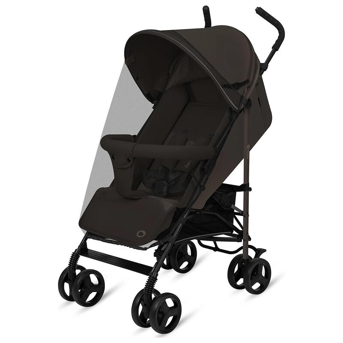 Carucior sport, Lionelo, Elia, Cu plasa de tantari, Suport de picioare reglabil, Spatar ajustabil in 4 pozitii, Capotina XXL, Pliere tip umbrela, Capacitate 15 kg, 6 luni+, Maro [5]