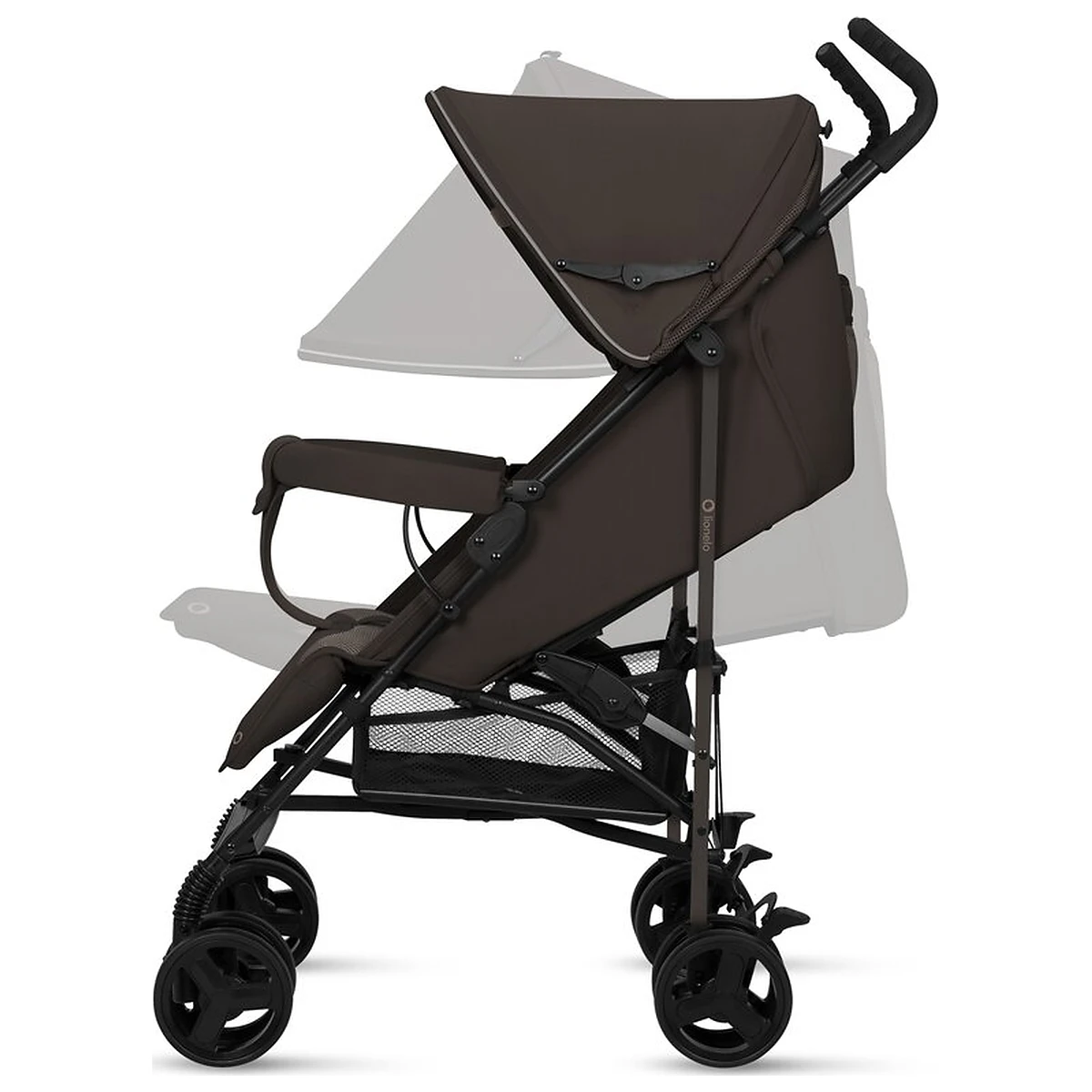 Carucior sport, Lionelo, Elia, Cu plasa de tantari, Suport de picioare reglabil, Spatar ajustabil in 4 pozitii, Capotina XXL, Pliere tip umbrela, Capacitate 15 kg, 6 luni+, Maro [8]