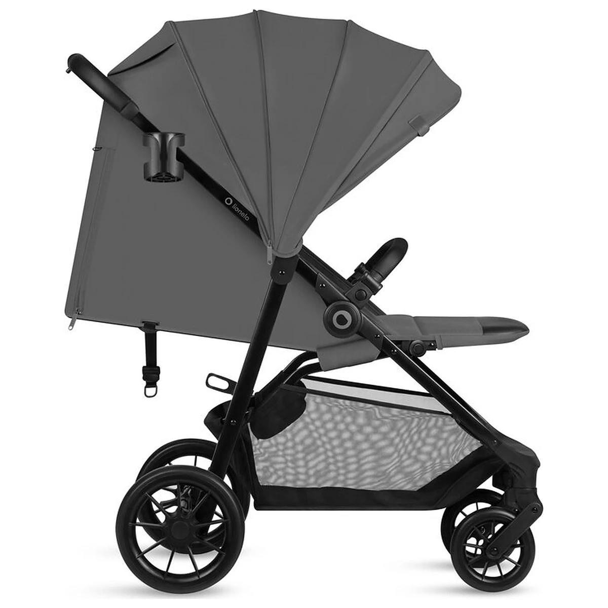 Carucior sport, Lionelo, Emerald, Pliere cu o mana, Copertina XXL UPF50+, Spatar reglabil, Suspensie completa, Roti EVA, 6- 48 luni, Pana la 22 kg, Gri [8]