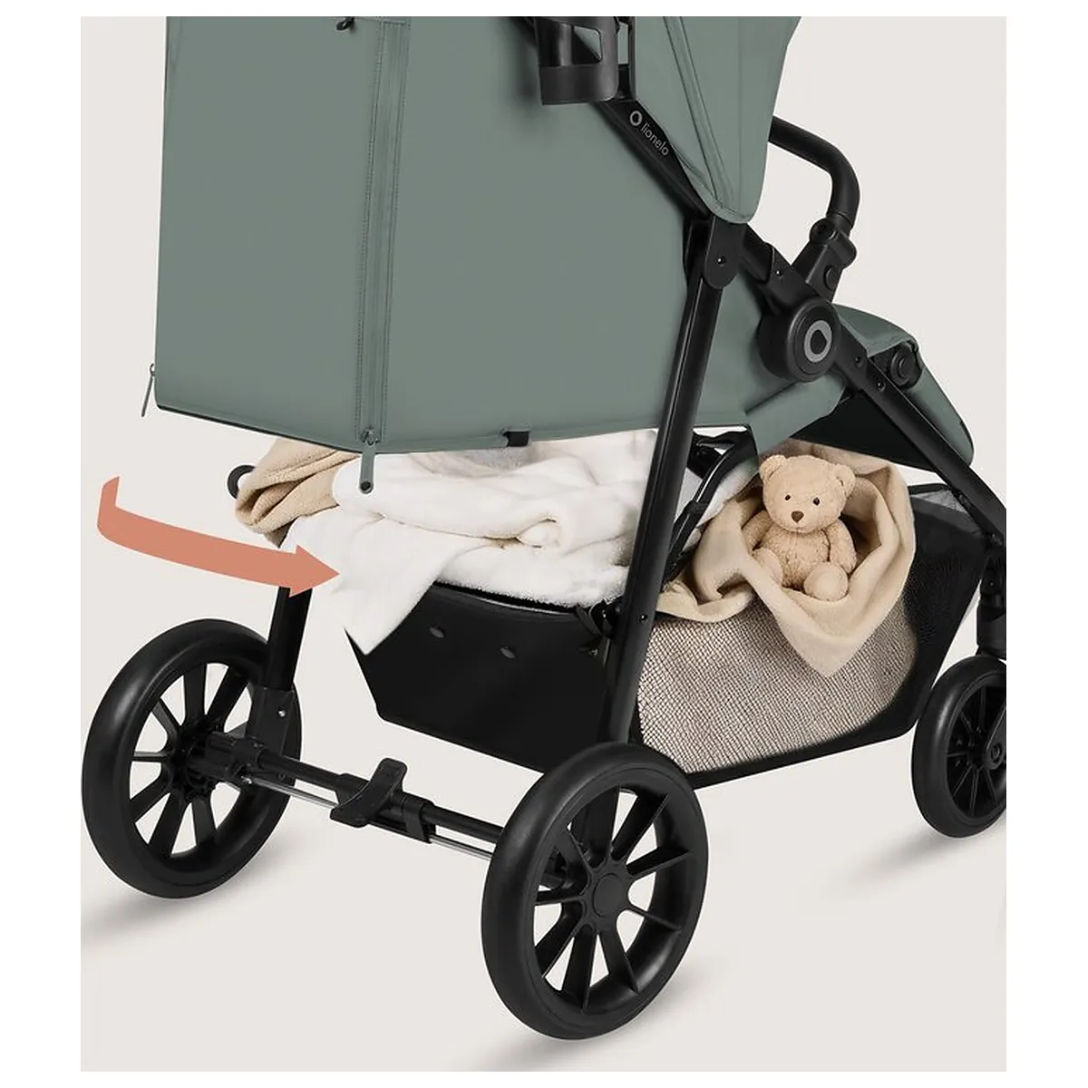 Carucior sport, Lionelo, Emerald, Pliere cu o mana, Copertina XXL UPF50+, Spatar reglabil, Suspensie completa, Roti EVA, 6- 48 luni, Pana la 22 kg, Verde [17]