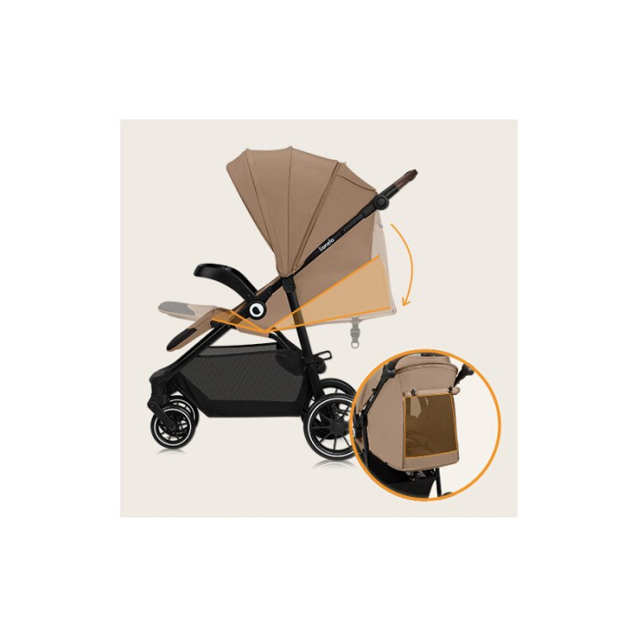 Carucior sport, Lionelo, Emma One, Cu tavita, Suport pahar, Plasa de tantari, Roti EVA, Maner reglabil, Pana la 22 kg, [27]