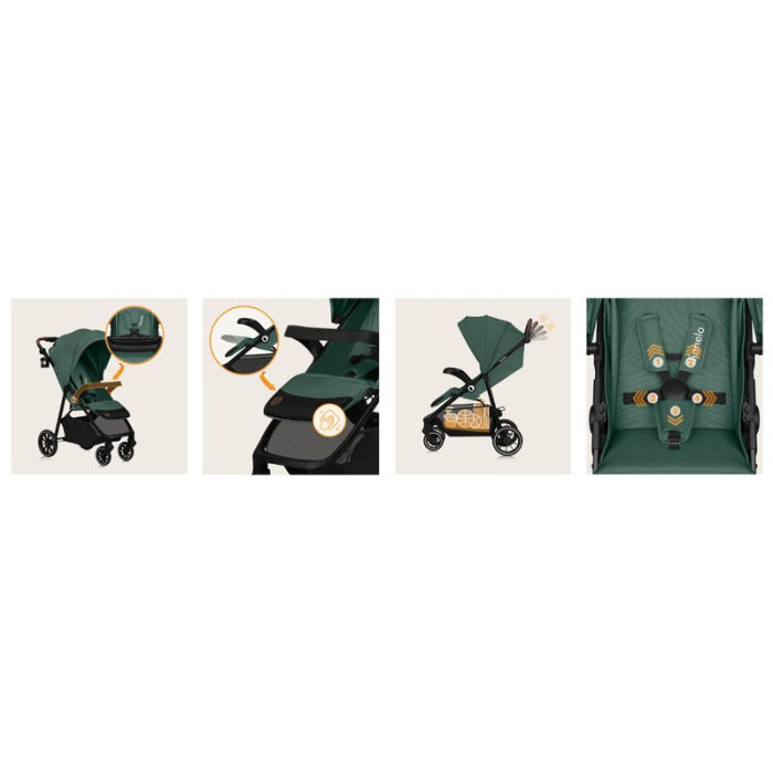 Carucior sport, Lionelo, Emma One, Cu tavita, Suport pahar, Plasa de tantari, Roti EVA, Maner reglabil, Pana la 22 kg, [36]