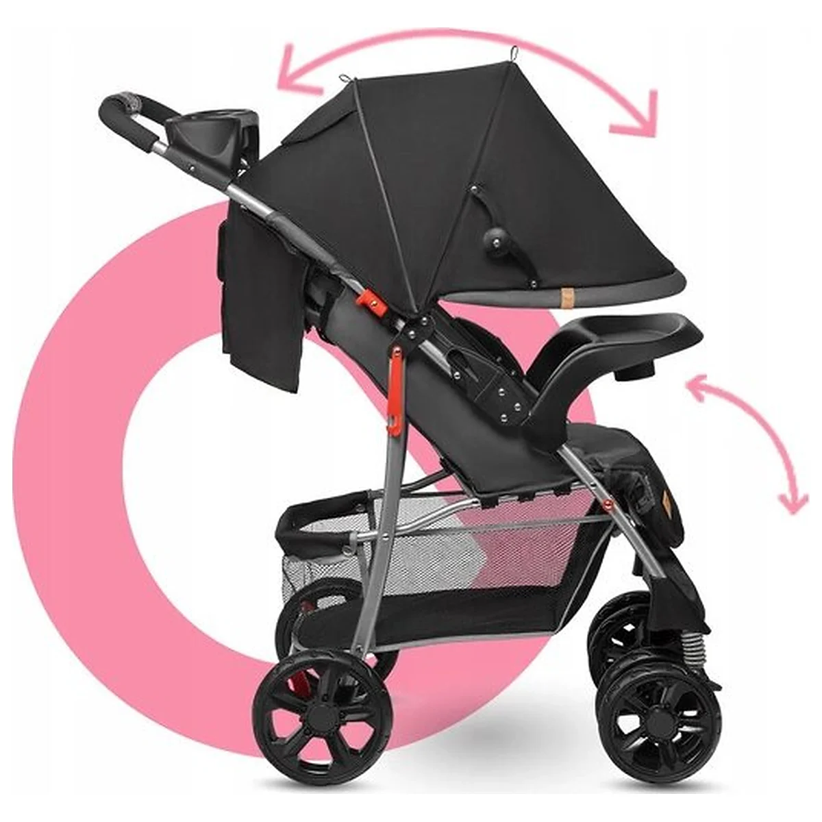 Carucior sport, Lionelo, Emma Plus, Cu tavita, 2 Suporturi pentru pahar, Geanta accesorii, Conform cu standardul [18]