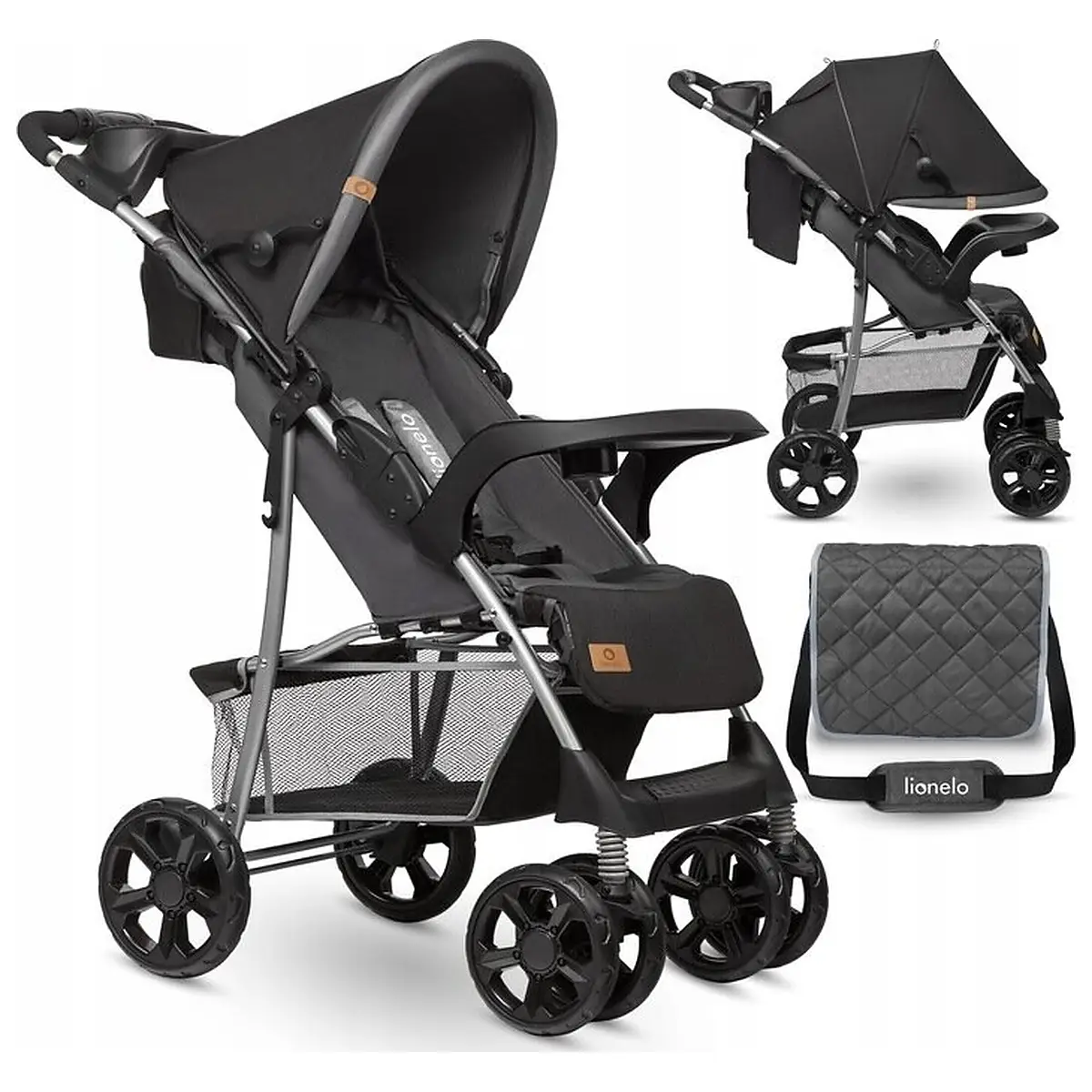 Carucior sport, Lionelo, Emma Plus, Cu tavita, 2 Suporturi pentru pahar, Geanta accesorii, Conform cu standardul [3]