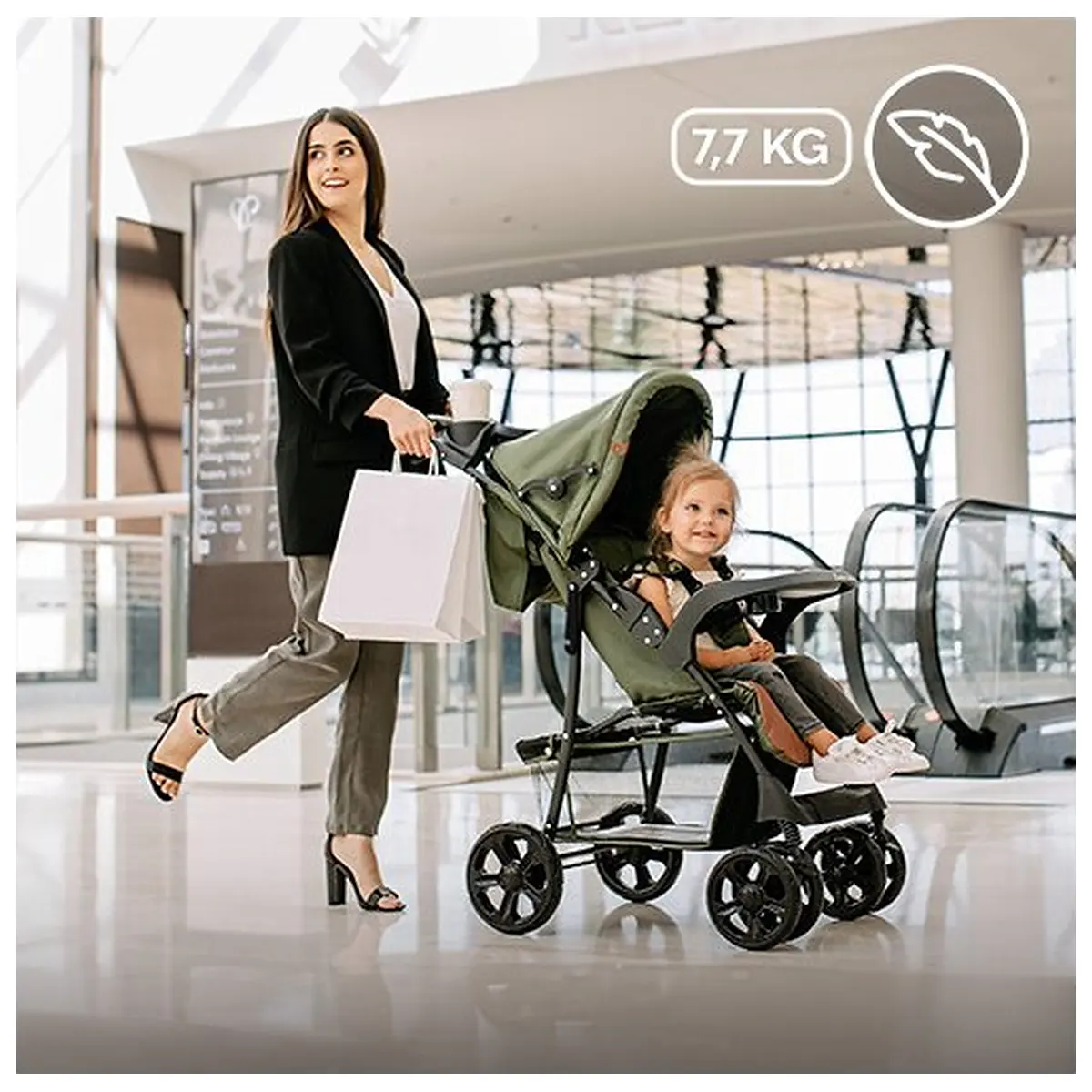 Carucior sport, Lionelo, Emma Plus, Geanta accesorii, Forest Green 6 luni [21]