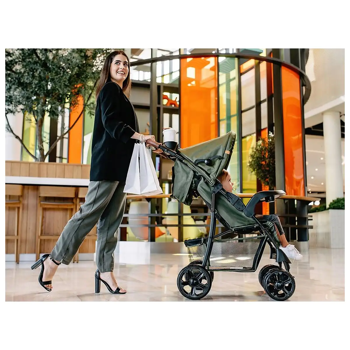 Carucior sport, Lionelo, Emma Plus, Geanta accesorii, Forest Green 6 luni [17]