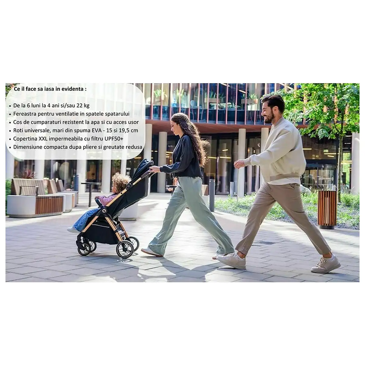 Carucior sport, Lionelo, Ingrid, Capotina impermeabila cu filtru UPF50+, Pana la 22 Kg, Spatar reglabil in 3 pozitii, [25]