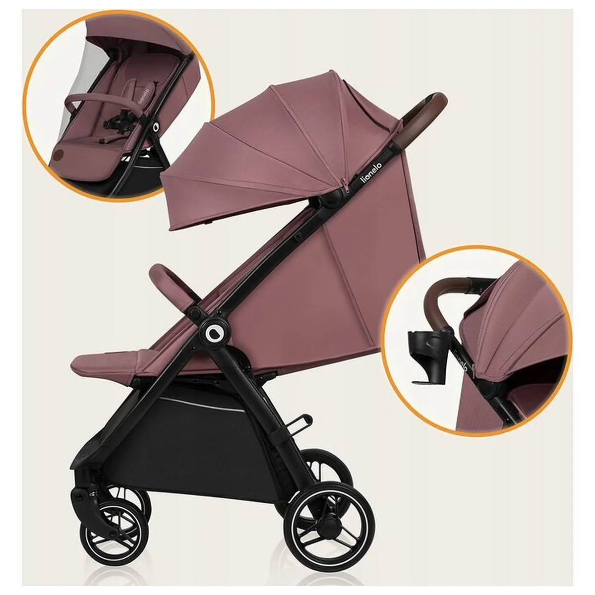 Carucior sport, Lionelo, Ingrid, Capotina impermeabila cu filtru UPF50+, Pana la 22 Kg, Spatar reglabil in 3 pozitii, [13]