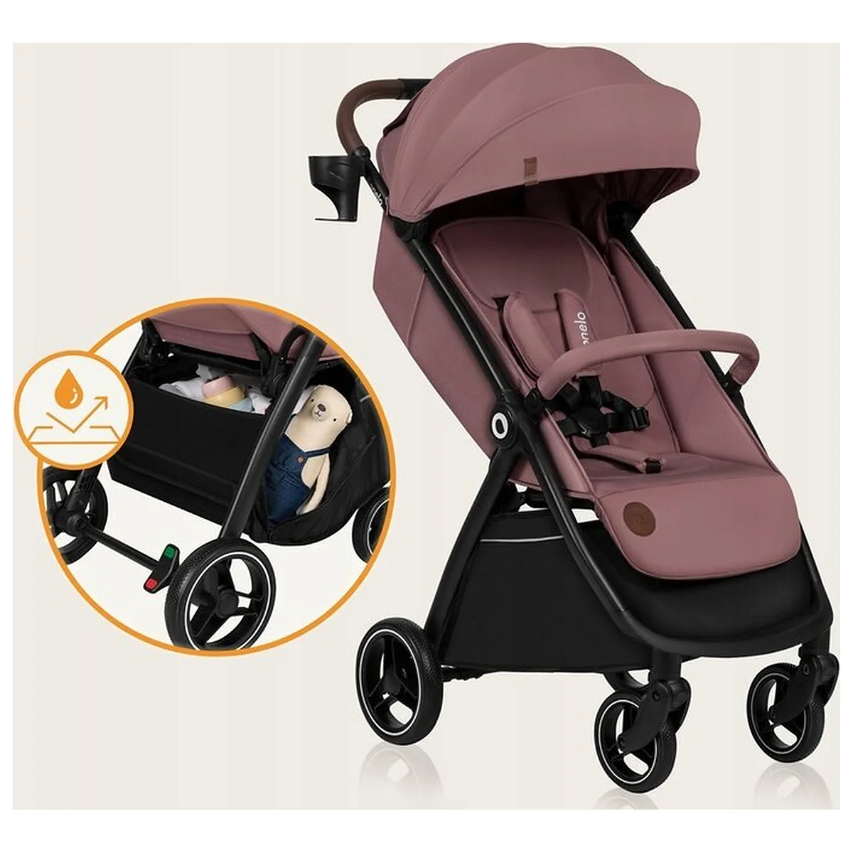 Carucior sport, Lionelo, Ingrid, Capotina impermeabila cu filtru UPF50+, Pana la 22 Kg, Spatar reglabil in 3 pozitii, [14]