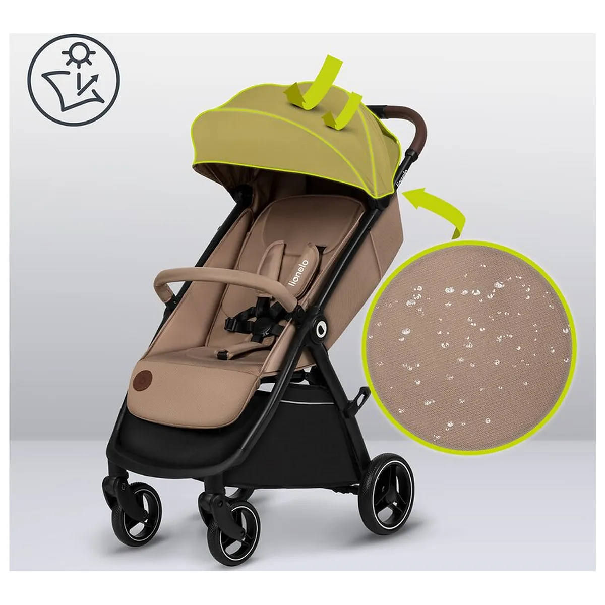 Carucior sport, Lionelo, Ingrid, Capotina impermeabila cu filtru UPF50+, Pana la 22 Kg, Spatar reglabil in 3 pozitii, [24]
