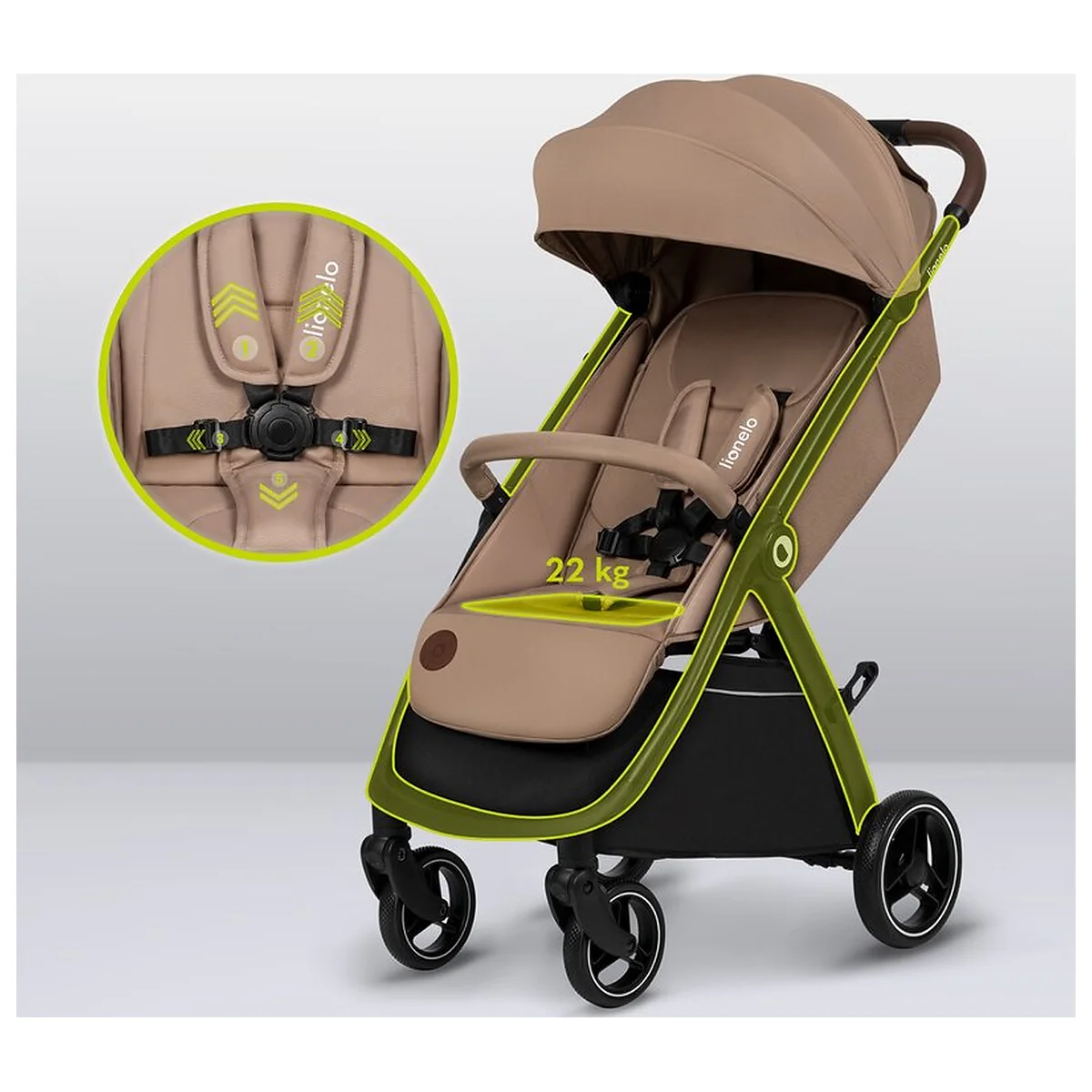 Carucior sport, Lionelo, Ingrid, Capotina impermeabila cu filtru UPF50+, Pana la 22 Kg, Spatar reglabil in 3 pozitii, [27]