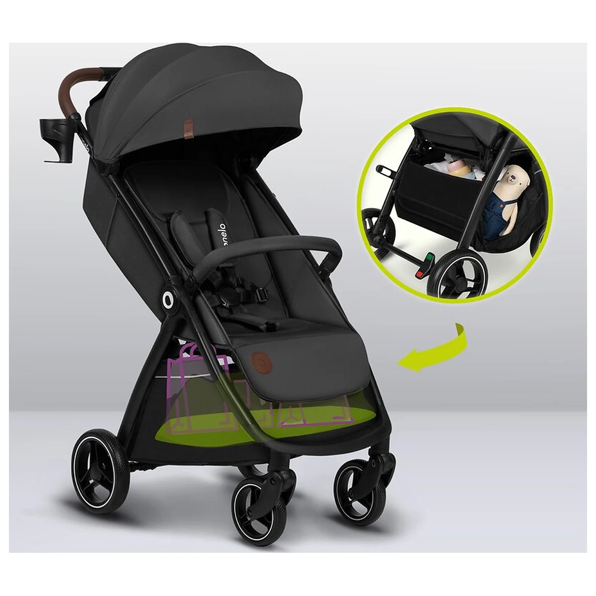 Carucior sport, Lionelo, Ingrid, Capotina impermeabila cu filtru UPF50+, Pana la 22 Kg, Spatar reglabil in 3 pozitii, [26]