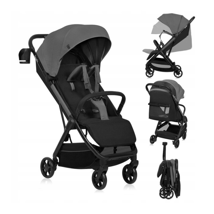 Carucior sport, Lionelo, Julie Air, Greutate redusa - 7.5 kg, Sustine 22 kg, 6 luni+, Capotina impermeabila, Protectie [4]